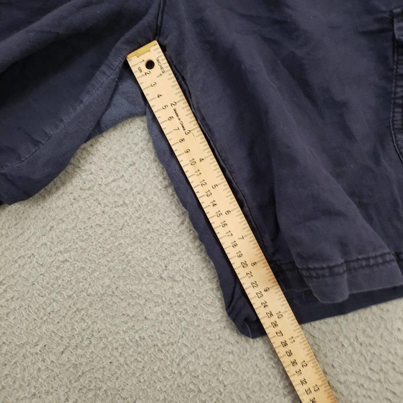 St John's Bay Shorts Womens 12 Linen Blue Cargo Utility Flat Front Pockets - Picture 13 of 13